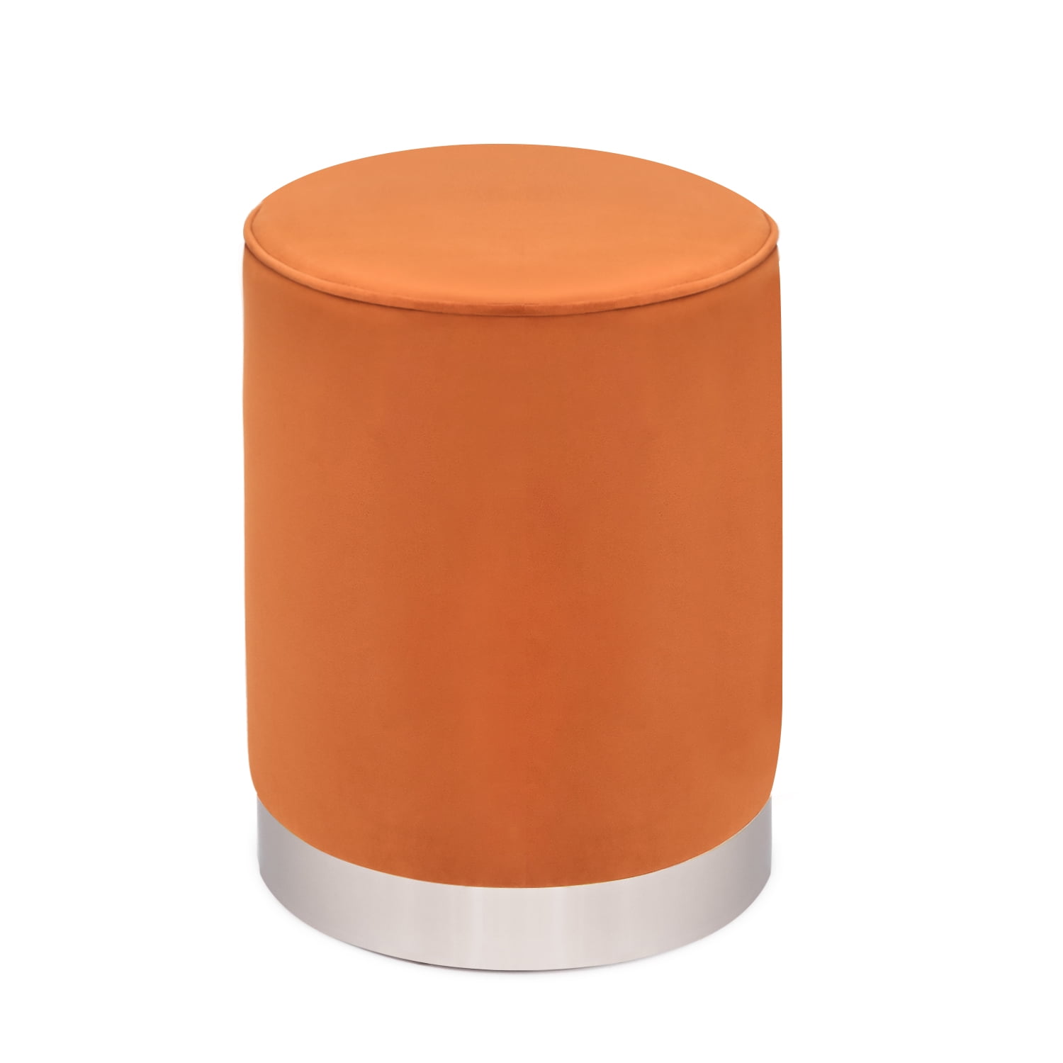 Homebeez Round Velvet Footrest Ottoman Vanity Stool,Modern Accent