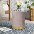 thumbnail image 1 of Homebeez Round Velvet Ottoman, Upholstered Vanity Stool Footrest,Makeup Chair for Bedroom Living Room, 1 of 6