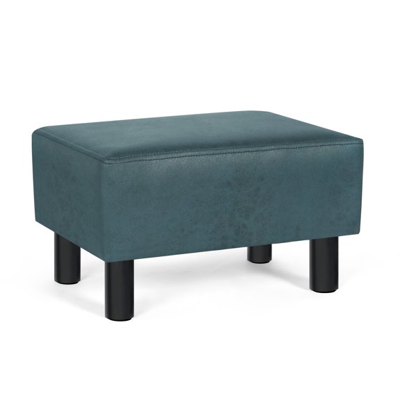 Homebeez Small Footstool Ottoman,Modern Rectangle Chair Foot Rest Foot Step Stool,Blue
