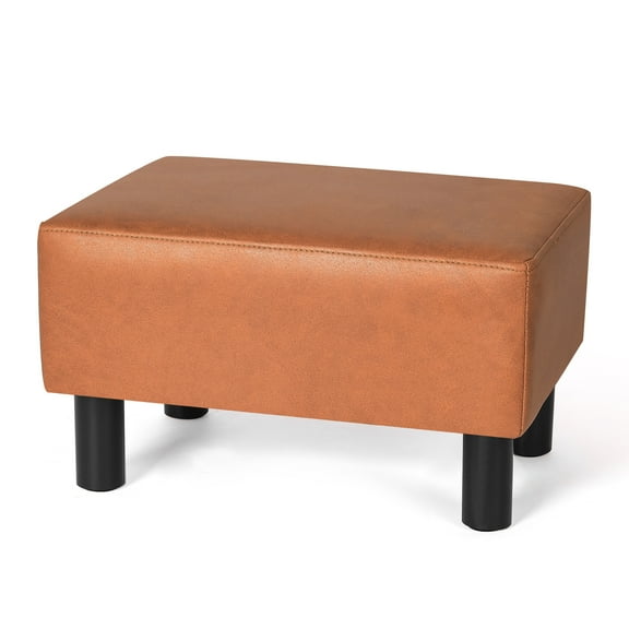 Homebeez Small Footstool Ottoman,Modern Rectangle Chair Foot Rest Foot Step Stool,Orange