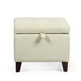 thumbnail image 1 of Homebeez Square Fabric Storage Ottoman Foot Rest Stool Coffee Table Toy Chest,Beige, 1 of 4