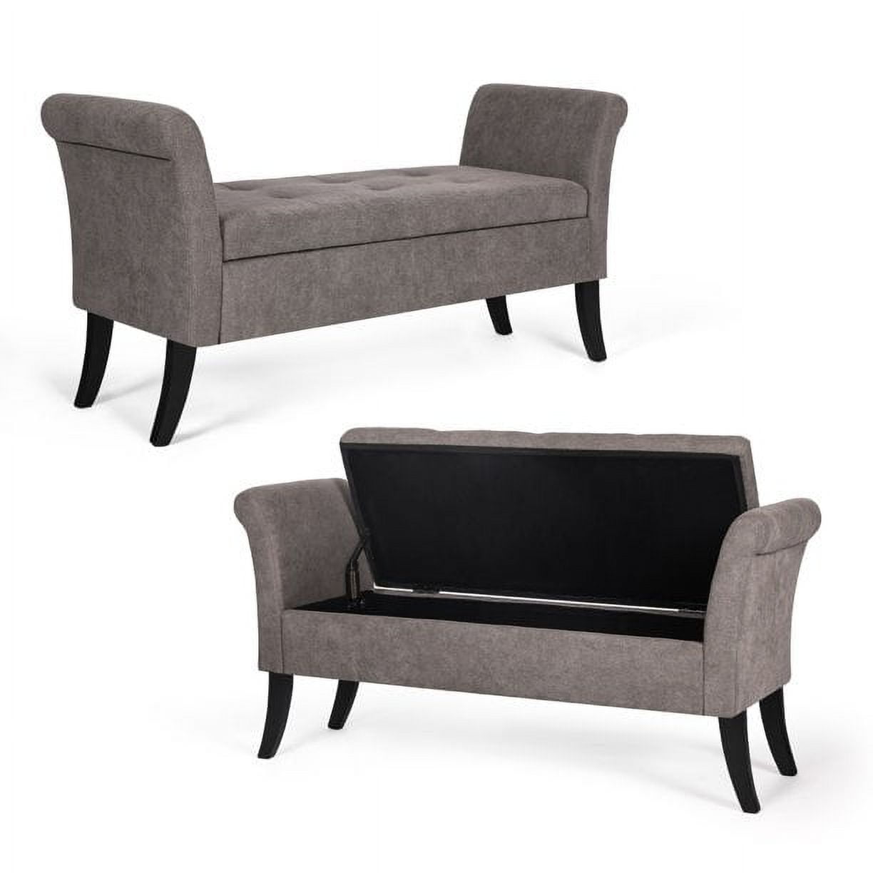Homebeez Storage Ottoman Bench,Folding Storage Long End of Bed Seat