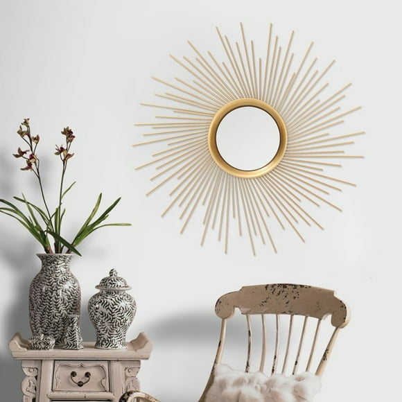 Homebeez Sunburst Wall Mirror Home Décor Decorative Hanging Wall Art for Living Room Bedroom Entryway