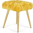 thumbnail image 1 of Homebeez Vanity Stool Upholstered Footrest Stool Modern Dressing Stool Side Table Footstool,Yellow, 1 of 9