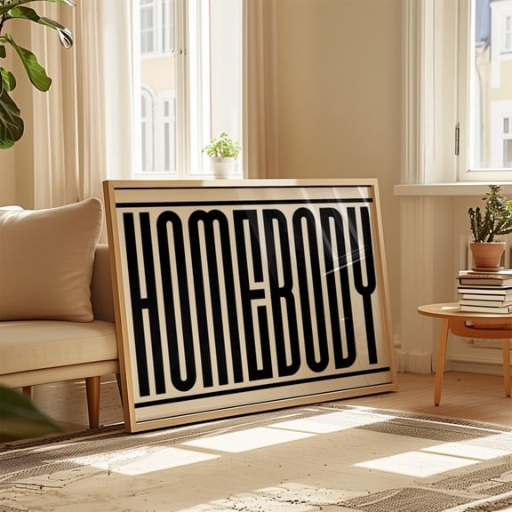 Homebody Club Bold Typography Entryway Living Room Poster, Unframed Canvas 8x10in