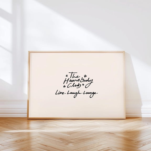 Homebody Club Poster Horizontal Minimalist Neutral Wall Decor Design1 Poster, Stretched Size 12x18