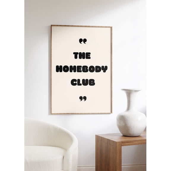 Homebody Club Trendy Typography Modern Art, Unframed Paper Poster 11x14in
