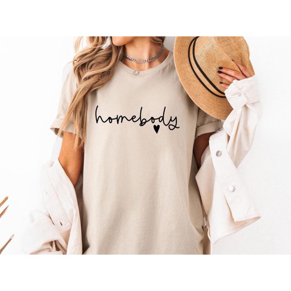 Homebody Heart T-Shirt, Minimalist Loungewear Tee TSHIRT All Size S-5XL