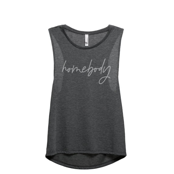 Homebody Women's Fashion Sleeveless Muscle Workout Yoga Tank Top Charcoal Grey Medium