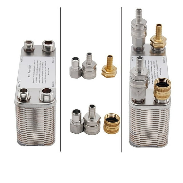 Homebrew Beer Wort Chiller 41 Plate Plate Heat Exchanger, Stainless