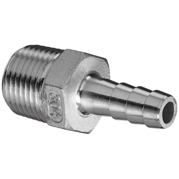 Homebrewstuff 1/2" MPT x 3/8" Barb - Stainless Steel 304 Homebrew Kettle