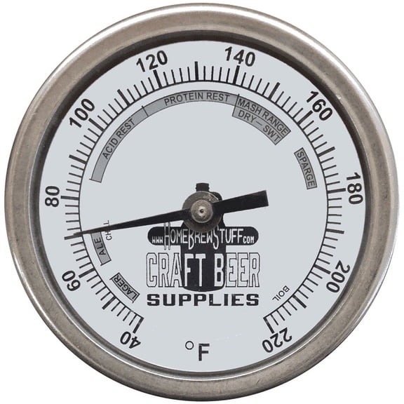 Homebrewstuff 3" Thermometer with 2.5" Probe and Brew Zones