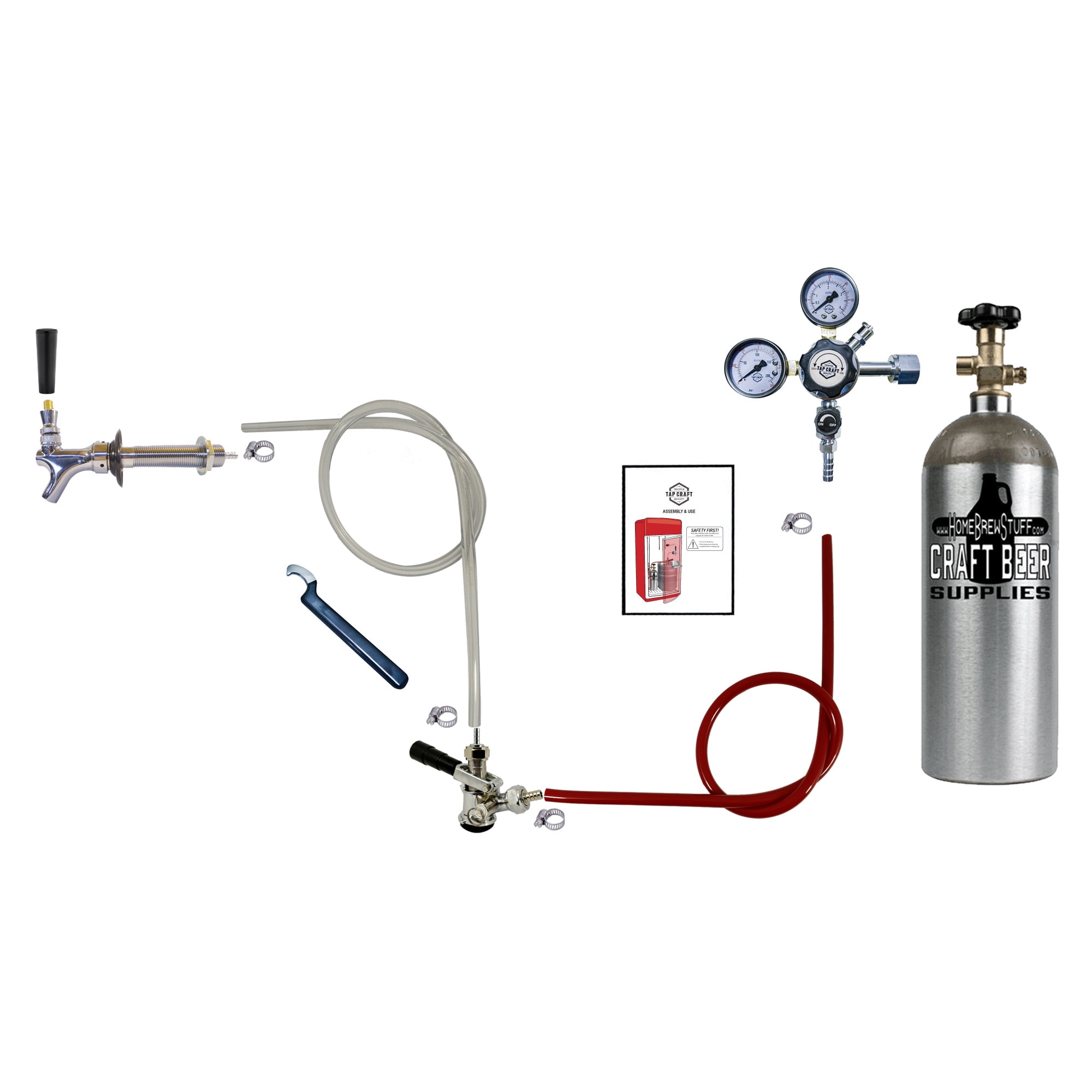 Homebrewstuff Door Mount Draft Beer Kegerator Conversion Kit Single Tap Sankey D & Co2 Tank