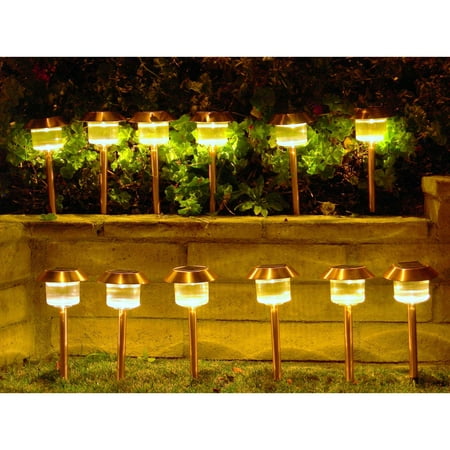 Homebrite Solar Powered Belmont Path Lights Copper Set of 12