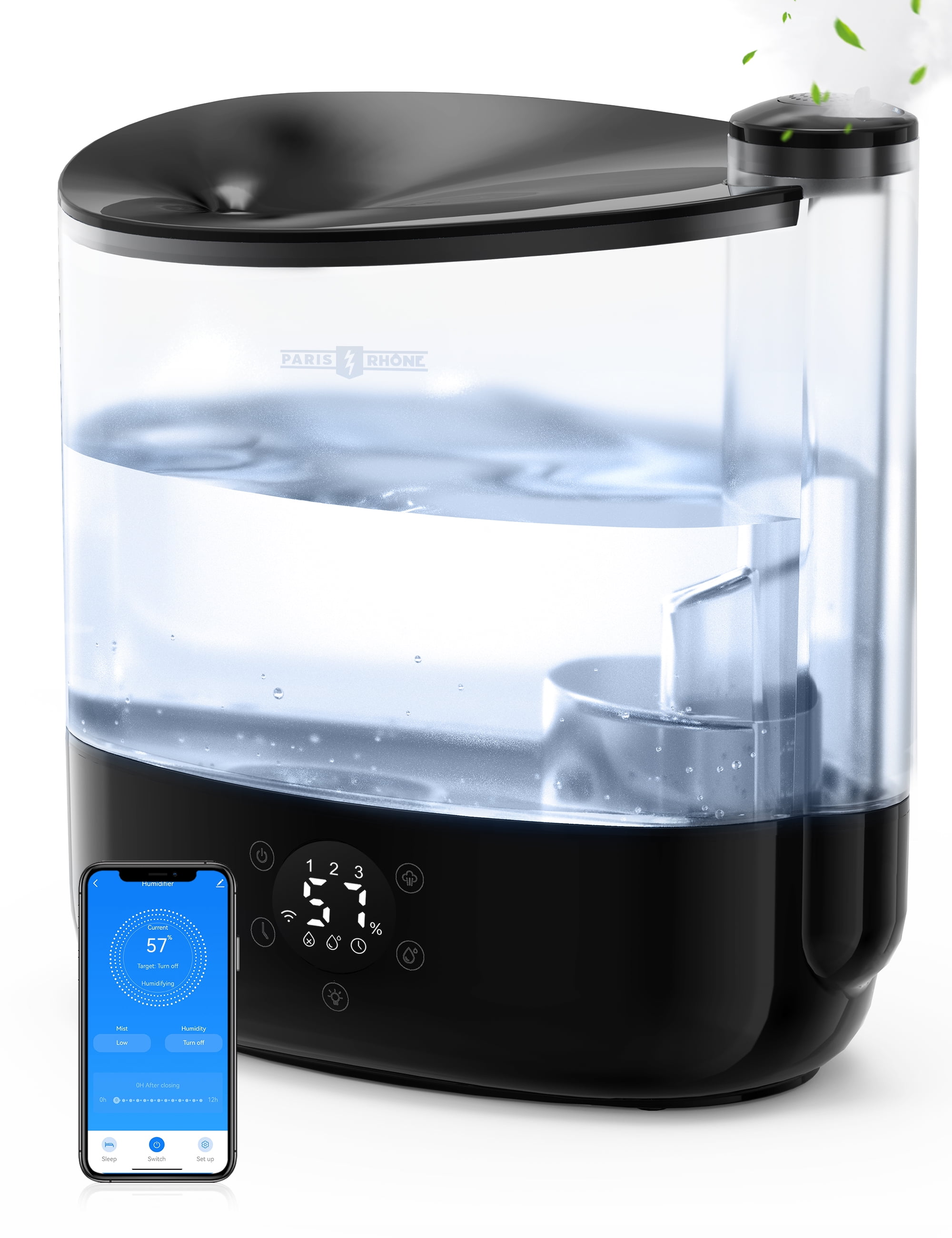 Homech Humidifier 6L Smart Top Fill Humidifier for Bedroom Large Room, Cool Mist ...