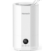 Homech Humidifier Top Fill(1 Gal/4L) Air Humidifier Large Room Humidifiers for Home Bedroom with 12H Timer, AI Mode Adjustable 3 Mist Level, White