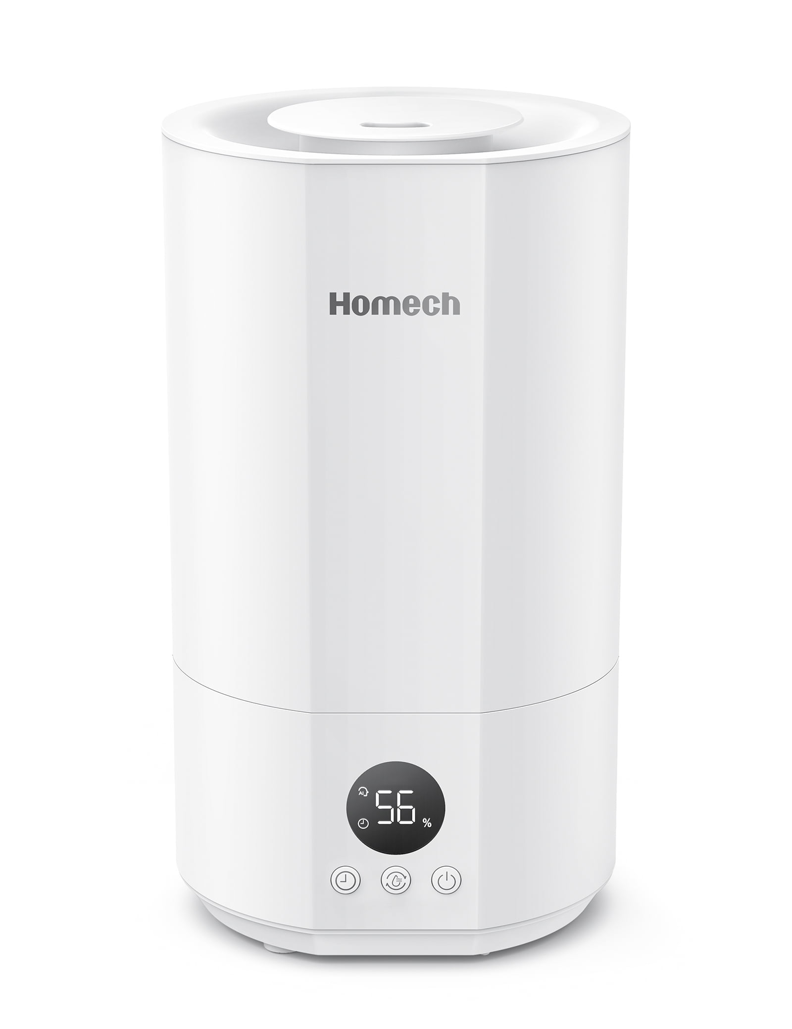Homech Humidifier Top Fill(1 Gal/4L)Cool Mist Quiet Ultrasonic Air Humidifier with 12H Timer, AI Mode Adjustable 3 Mist Level, White