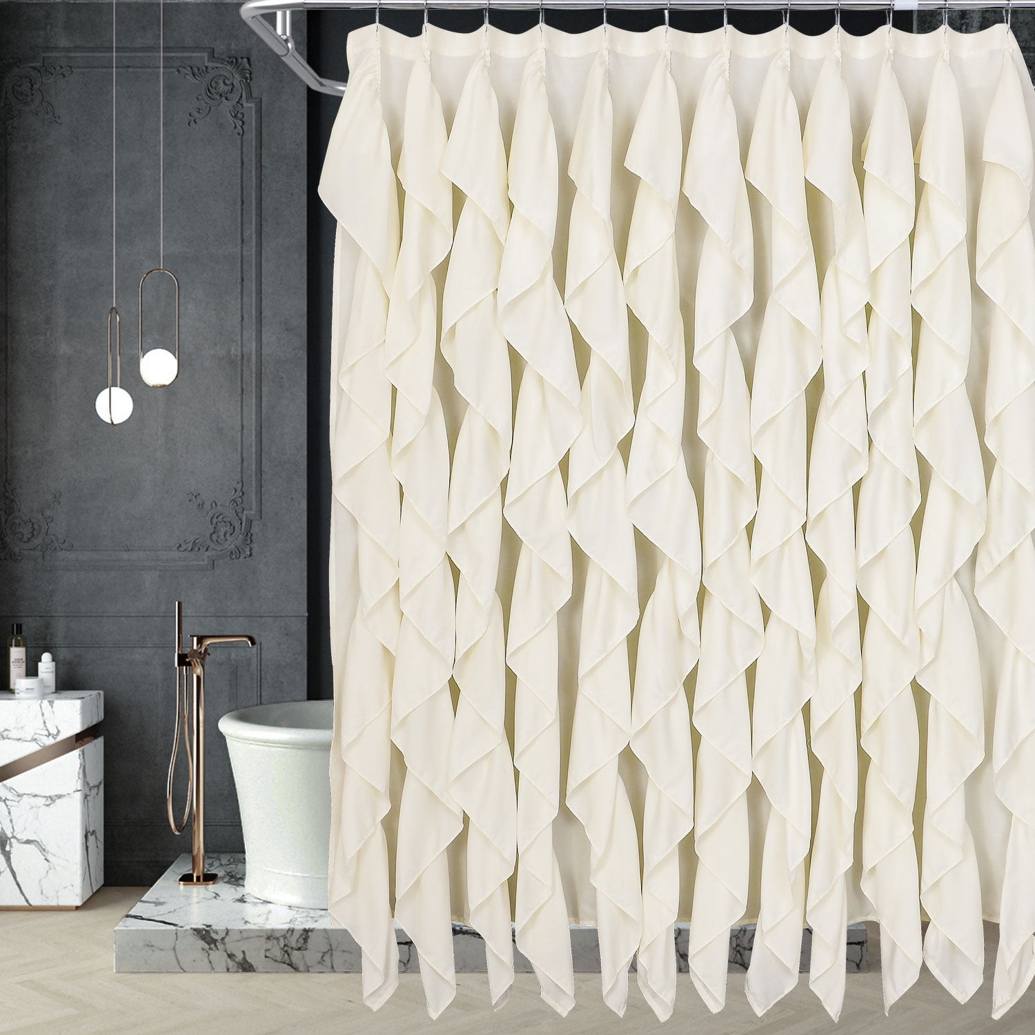  Hotel Balfour Premium Quality Fabric Shower Curtain Luxury  Turkey Modern Home Bathroom Decor Bathtub Privacy Screen Fringe at Bottom  100% Cotton 72 x 72 (Checkered White & Gray) : Home 