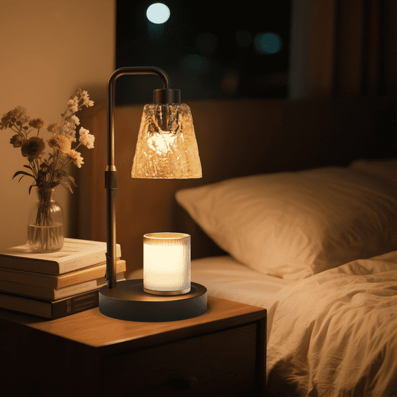 Homechoose  Dimmer Wax Warmer Lamp, 50W Adjustable Height Candle Warmer with 2/4/8/10H Timer, 10-100% Dimming, GU10 Bulb Included, Matte Black for Scented Wax Melts