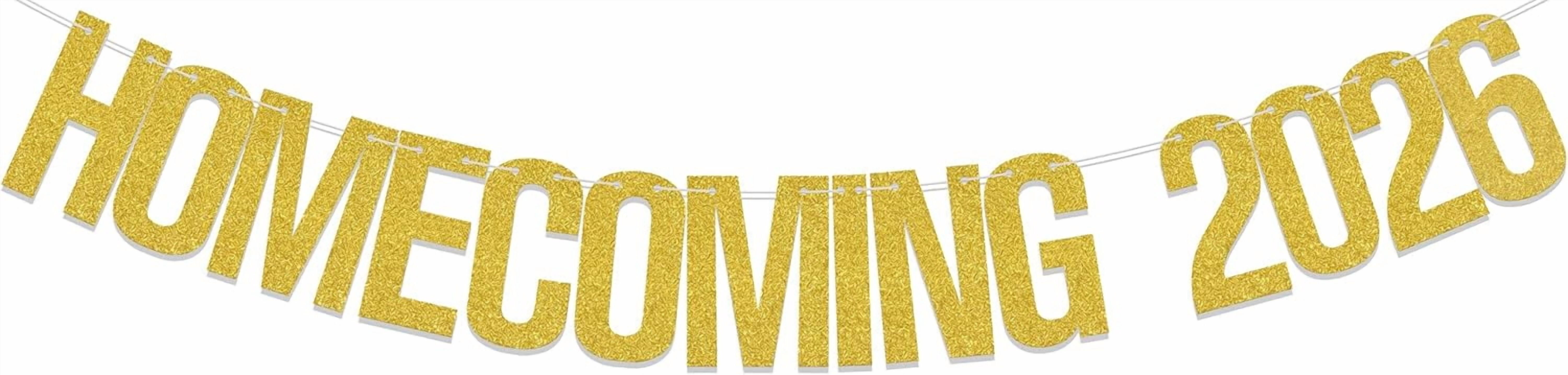 Homecoming 2026 Gold Glitter Letter Banner, 2026 School Homecoming ...