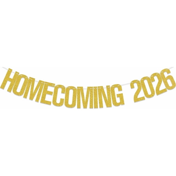 Homecoming 2026 Gold Glitter Letter Banner, 2026 School Homecoming ...