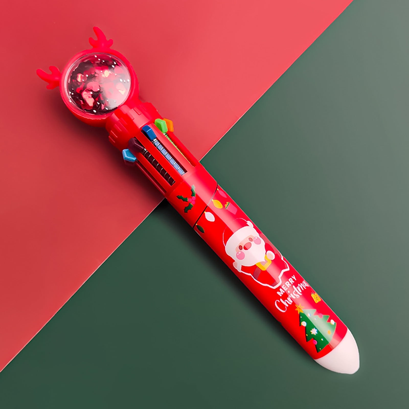 Christmas Ballpoint Pen Push Type 10Color AllInOne Color