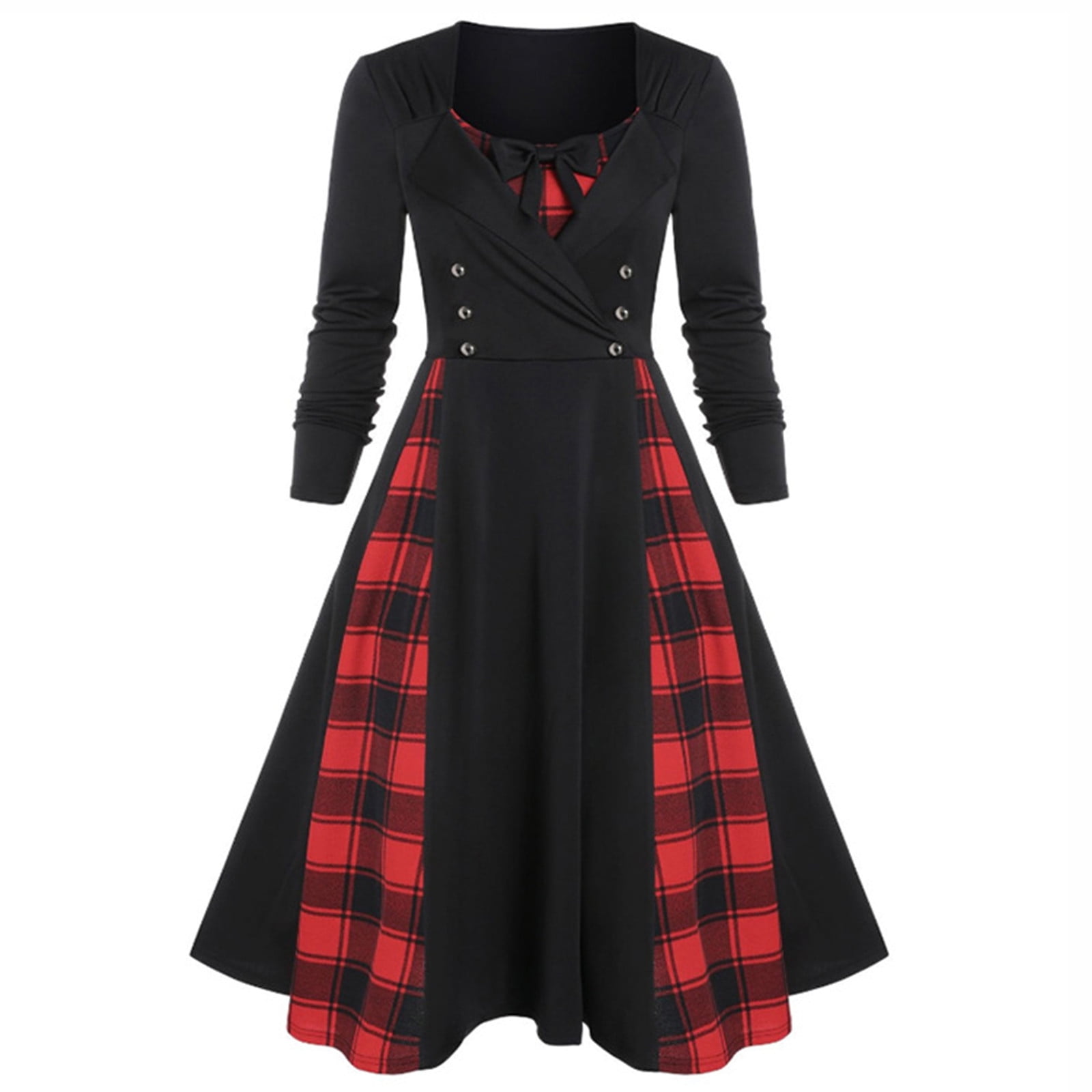 Plaid sales homecoming dress