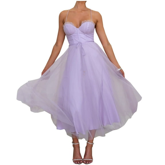 Homecoming Dresses for Teens Fashion Summer Casual Solid V-Neck Camis Sleeveless Vest Long Dress