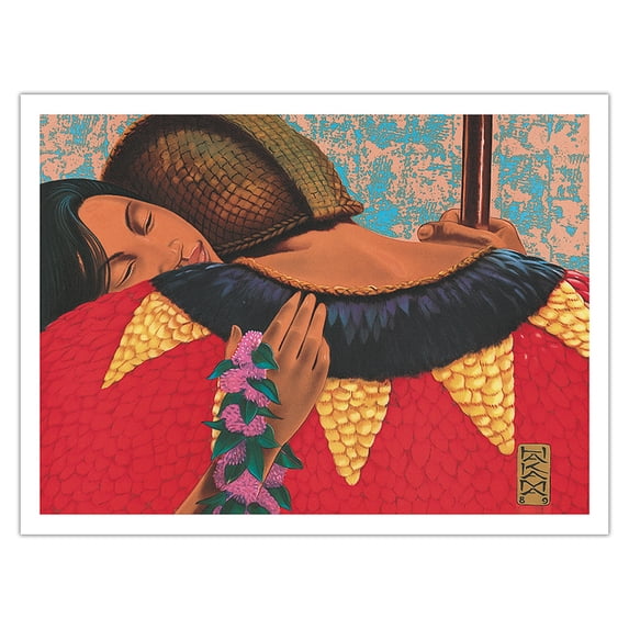 Homecoming - Hawaiian Ali’i (Royal Chief) Warrior Returns from Battle - From an Original Color Painting by Philip Thomas - Bamboo Fine Art 290gsm Paper (Unframed) 12x16in