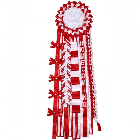Homecoming Mum 36 Inch Braided Ribbon, Classic Back to School Accessory for Homecoming Week Football Cheerleading Prom Dance Pep Rally Celebration, 1 Pack