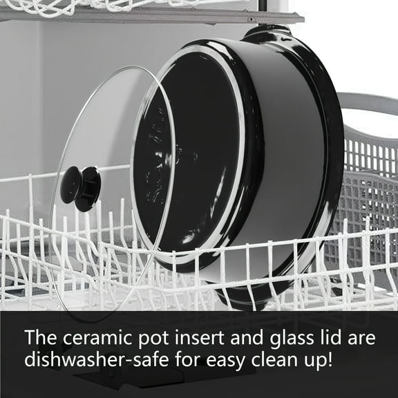 Homecookin 1pc 5.5-Quart Digital Programmable Slow Cooker with Timer - Small Kitchen Appliance for Family Dinners - Serves 6+ People - Heat Settings: Keep Warm, Low and High