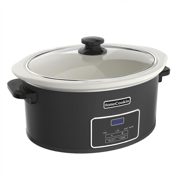 Homecookin 6-qt Programmable Slow Cooker-Black