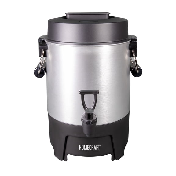 HomeCraft 45-Cup Coffee Brewer, Quick-Brewing Electric Coffee Pot with Dripless Spigot, Stainless Steel