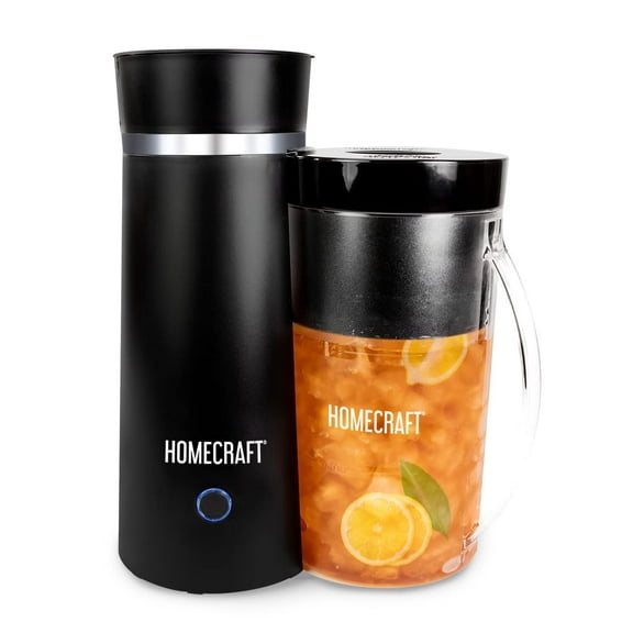Homecraft Electric Iced Tea Maker for Sweet Tea and Cold Brew Coffee, Double Insulated Pitcher, Black, Small Y101