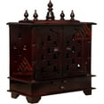 thumbnail image 1 of Homecrafts Handpainted Wooden Home Temple/ Home mandir/ god stand for home/ pooja stand/ home mandap/ pooja mandir with Doors and (Color-DRM3) (in Side LED Lights) Medium Size- 18x12x24 Inch, 1 of 8