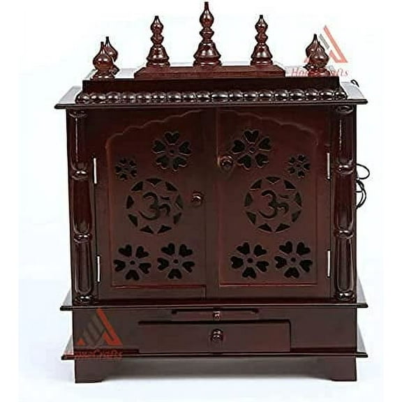 Homecrafts Home Temple, Wooden Temple, Pooja Mandir For Home (Large- 24 X 12 X 30 (Wxdxh) Inch, Walnut)