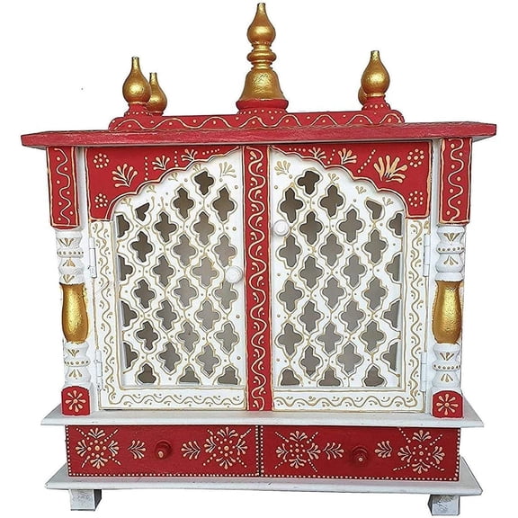 Homecrafts Home Temple, Wooden Temple, Pooja Mandir For Home (Medium-18 X 12 X 24 (Wxdxh) Inch, Walnut)