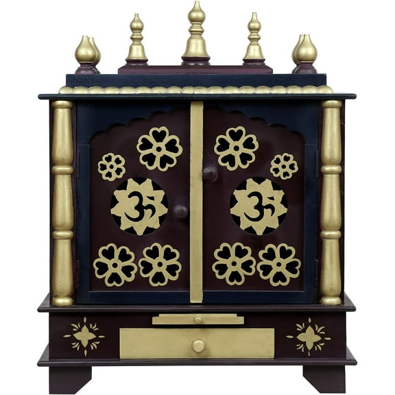 Homecrafts Wooden Temple/Pooja Mandir for Home, Large-24 X 12 X 30-inch, Purple