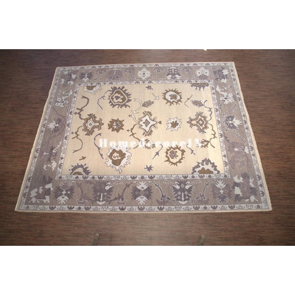 HomedecoreIN Brown Hand-Knotted Wool Printed Area Rugs For Living Room, Bedroom, Hallway And Any Room (8X10 FT)