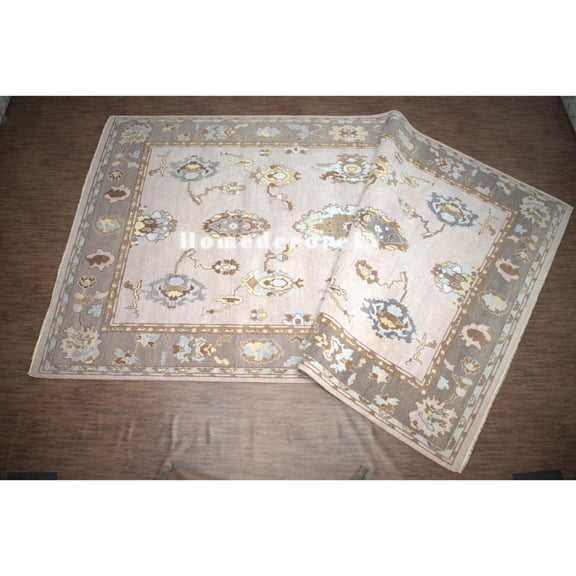 HomedecoreIN Peach Hand-Knotted Wool Printed Area Rugs For Living Room, Bedroom, Hallway And Any Room (8X15 FT)