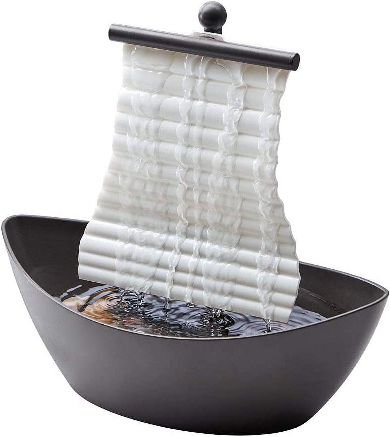 Homedics 6.10 x4.25 x10 White Indoor Tabletop Water Fountain