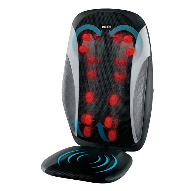 Homedics 8Node Shiatsu Back Massager Cushion with Soothing Heat, Black