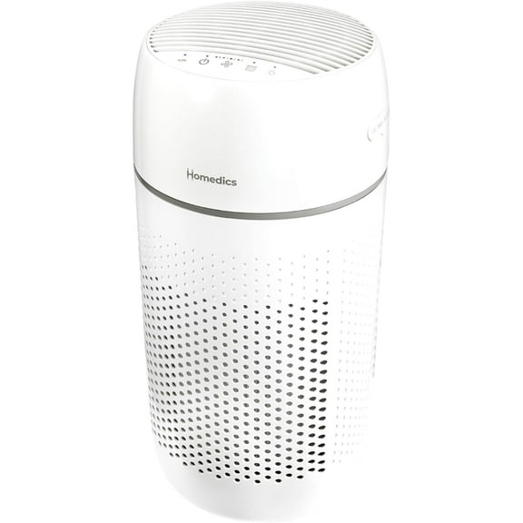 Homedics Air Purifier, 5-in-1 Tower Air Purifier, 99% HEPA-Type Filtration with UV-C Technology and Carbon Odor Filter, 4 Speeds, Essential Oil Aromatherapy Tray, for Medium Rooms