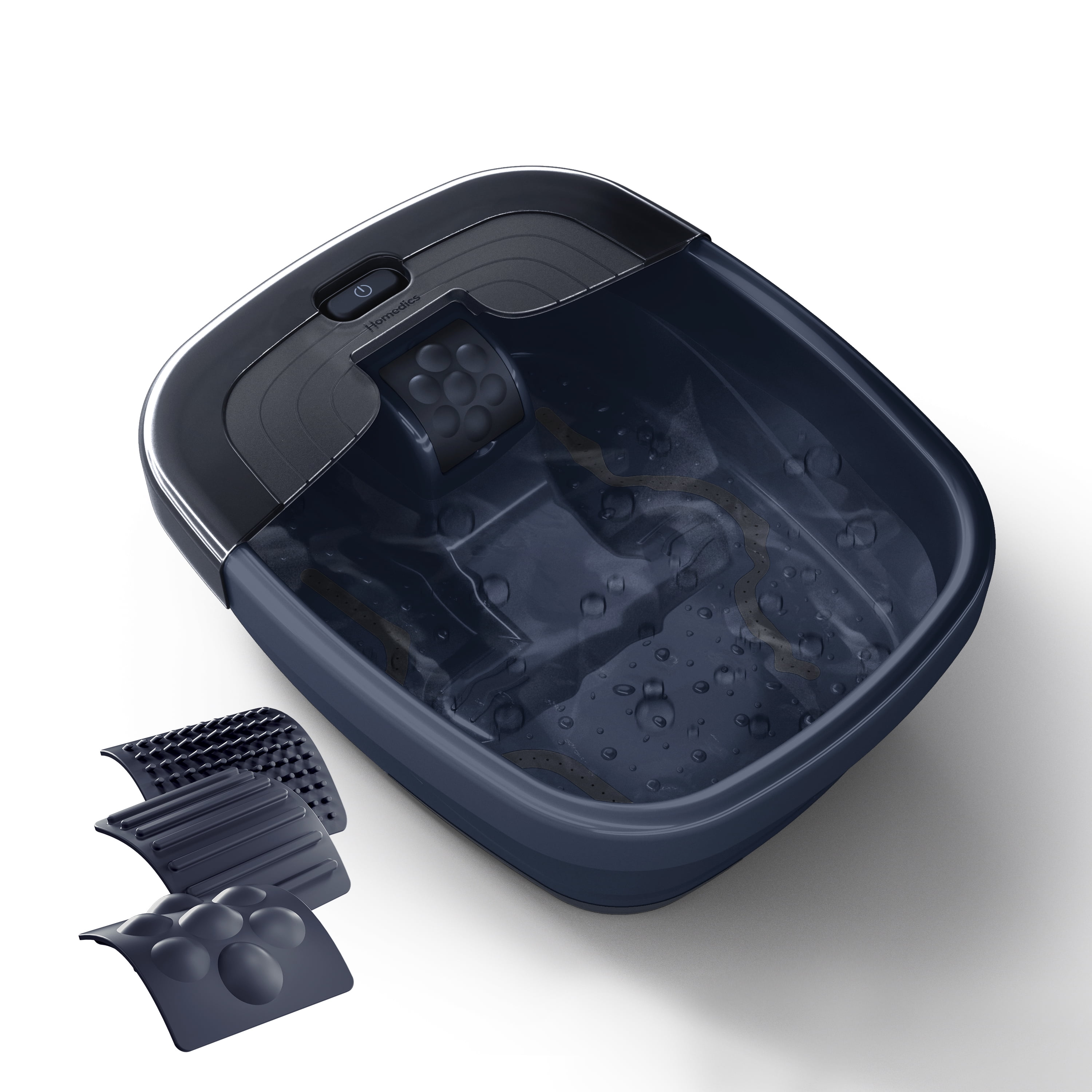 Homedics Bubble Bliss Deluxe Foot-Spa with Heat, Massaging Bubbles, Acupressure Attachments, Bubbling Foot Spa Bath, Black