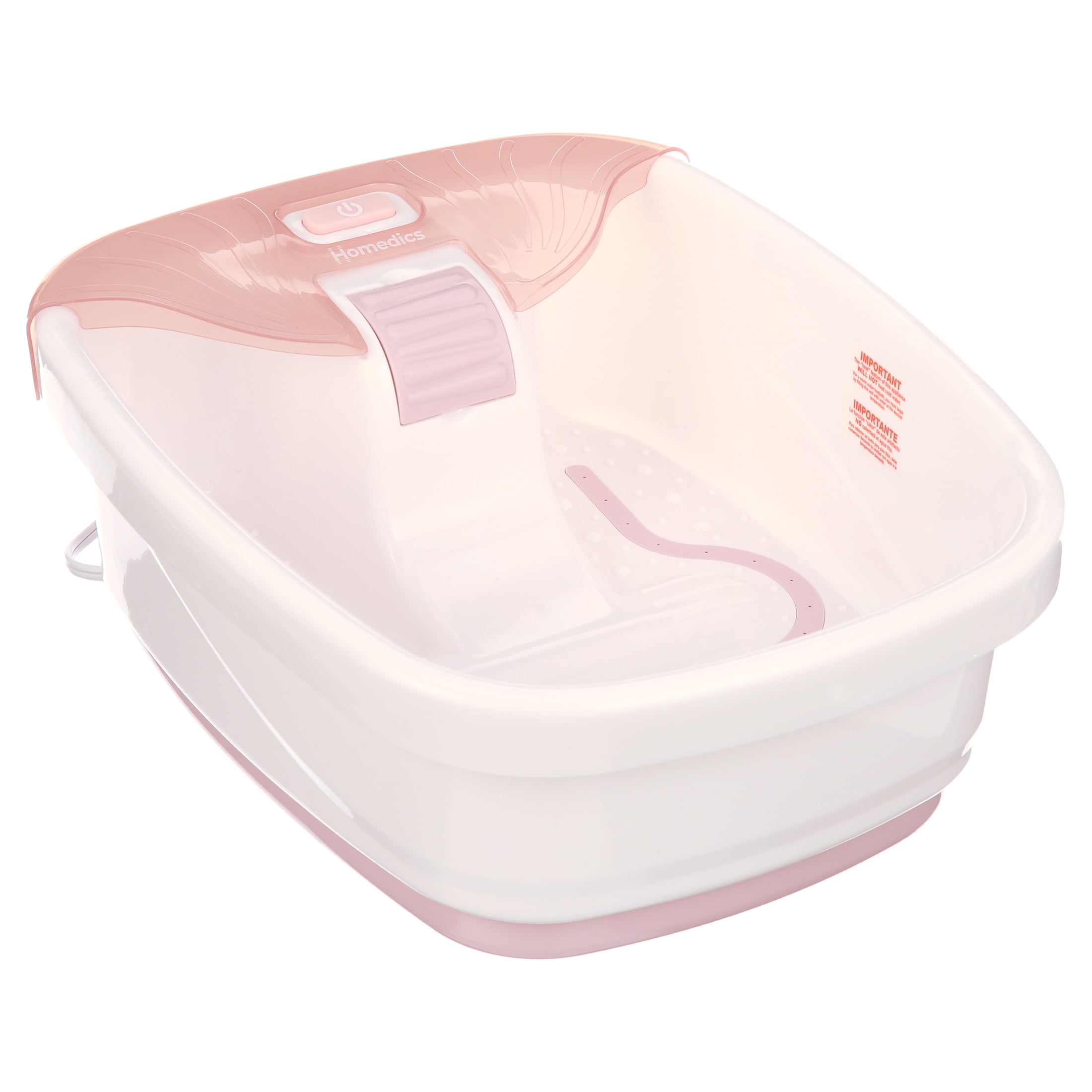 Homedics Bubble Bliss Deluxe Foot Spa Massager with Heat Control, Pink