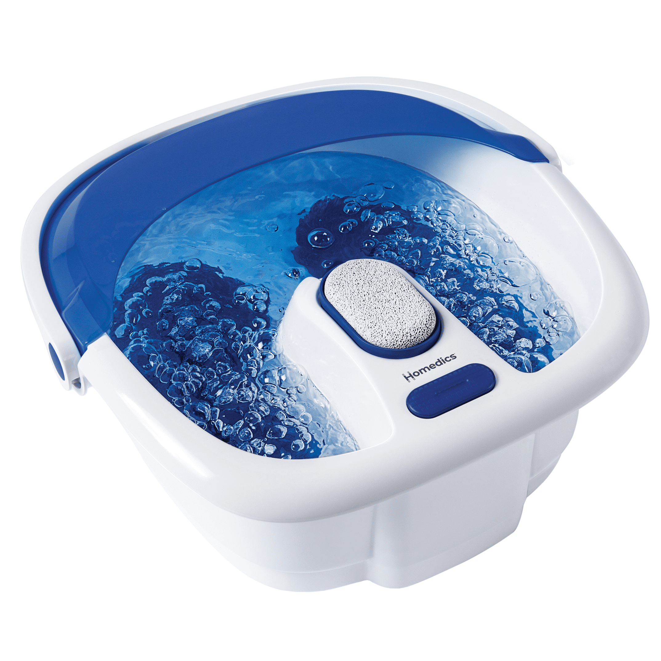 Homedics Bubble Bliss Elite Heated Foot Spa, Bubble Foot Massager w/ Pedicure Brush and Pumice Stone, L 17.00in x W 15in x H 7.13