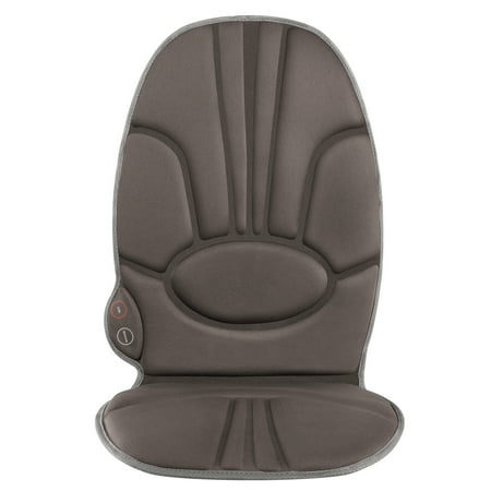 Homedics Comfort Deluxe Portable Seat Cushion Massager with Heat, Integrated Control, Invigorating Vibration for Back