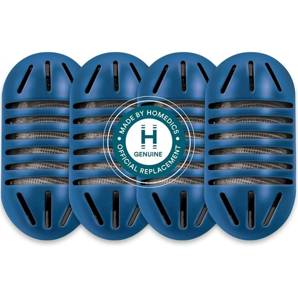 Homedics Demineralization Cartridge for Ultrasonic Humidifiers, 4-Pack Replacement Cartridges, Reduces Hard Water Build-Up and White Dust, Filters Mineral Deposits and Purifies Water, UHE-HDC4, Blue