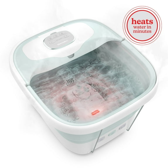 Homedics Easy-Store Elite Bubble Bliss Foot Bath with True Heat Boost, Wireless Controller, For Use with Bath Salts, Assembled Product 17.7 x 9.7 x 15.4