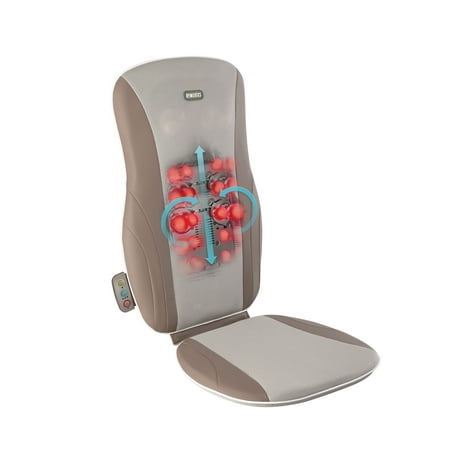 Homedics Shiatsu Massage Cushion + Heat, Deep Kneading Massager, Fits Most Chairs, 3 Massage Zones